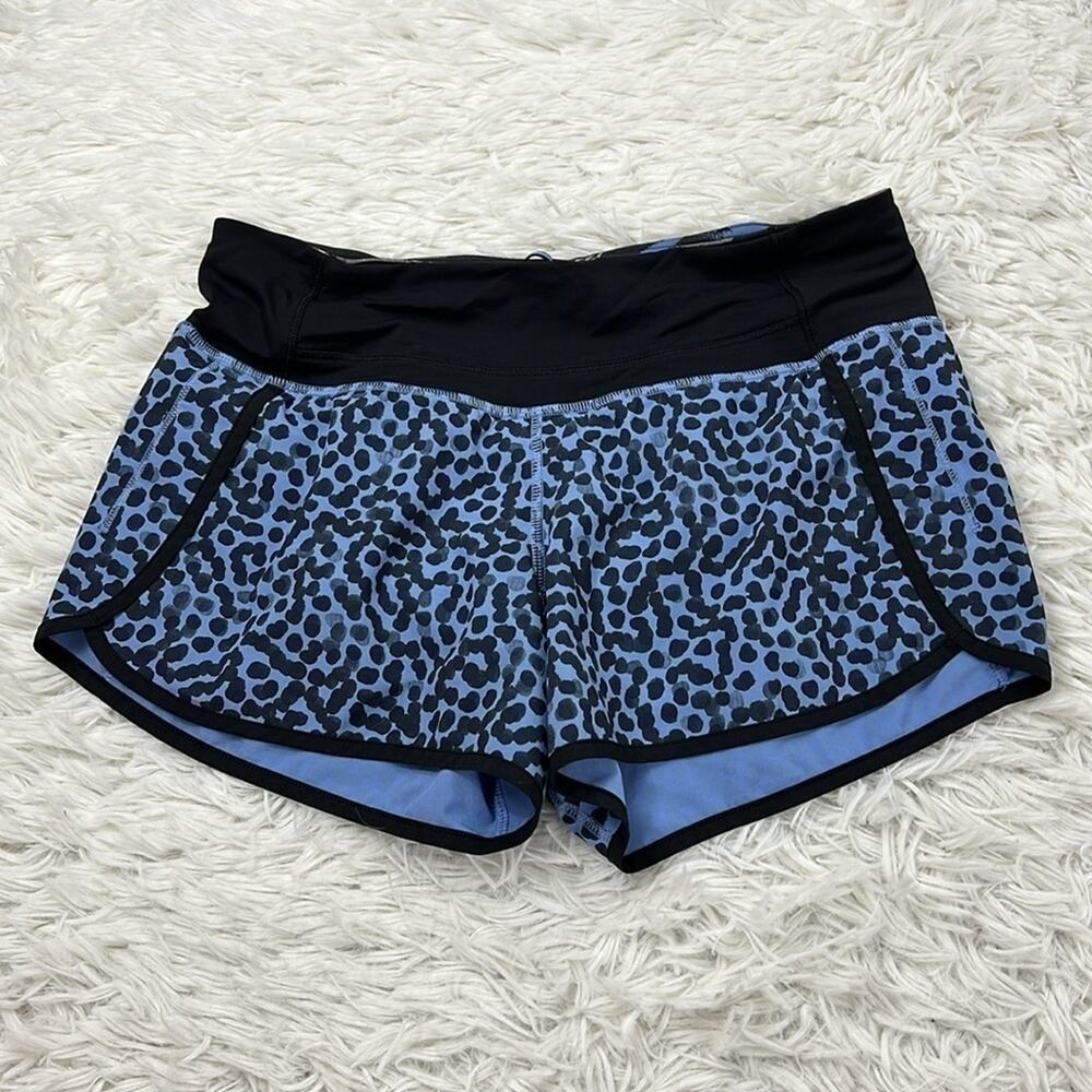 Lululemon Run Times Short *4-way Stretch Ace Spot Lullaby Black / Black